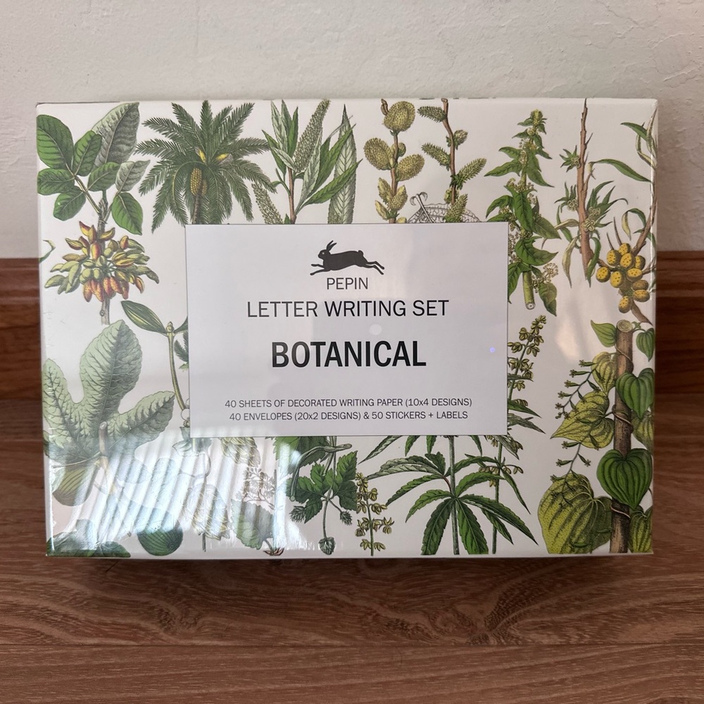 Pepin Botanical Green and White Letter Card Set - Brand New